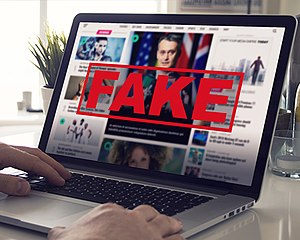 Fake News - Computer Screen Reading Fake News